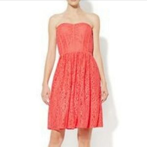 NY&C Eva Mendez Coral Lace Strapless Dress